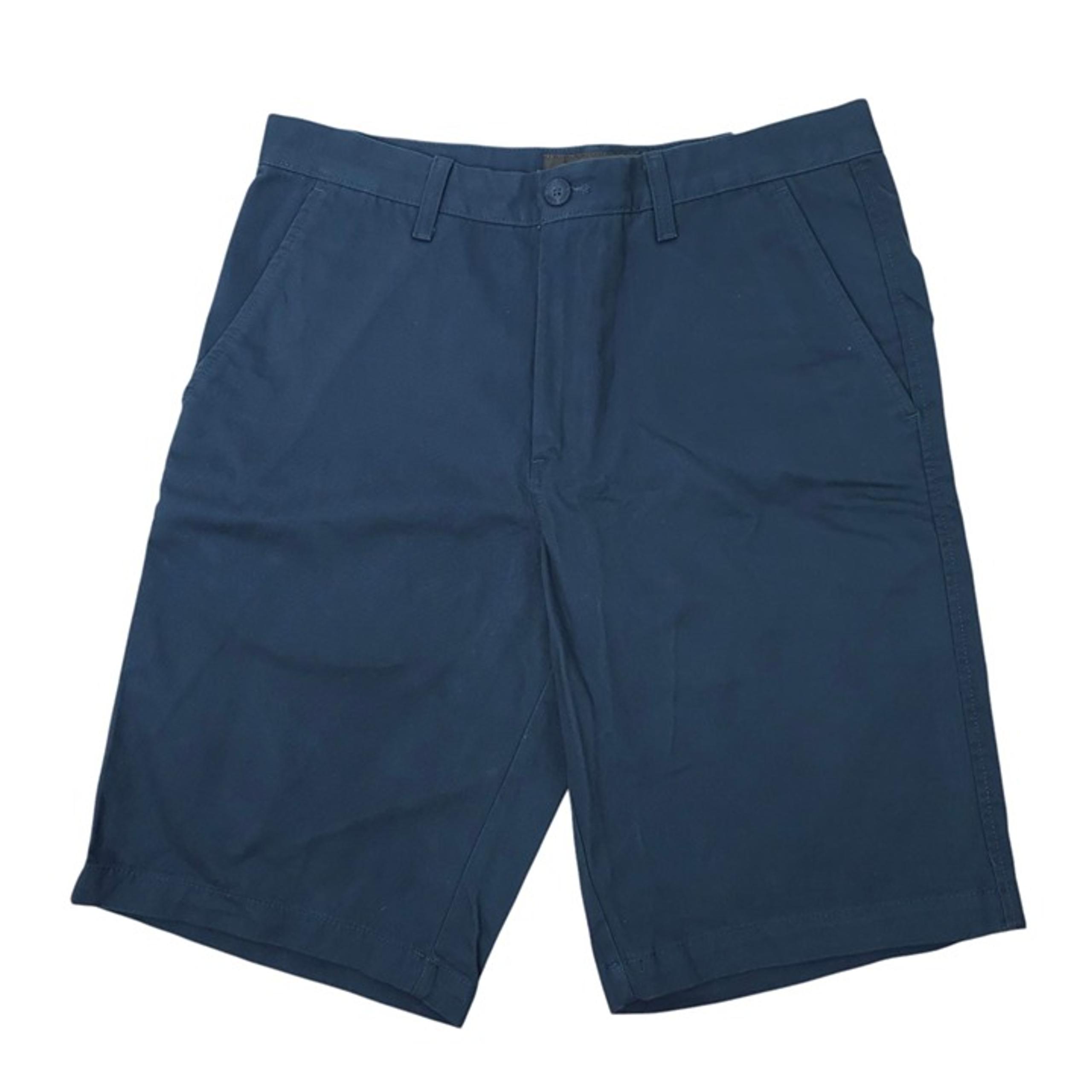 Eddie Bauer Classic Freeland Chino Shorts Mens 32 Flat Front Blue Cotton NEW