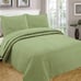 3PCS Set Bedspread Coverlet Queen Size Sage Color Oversized