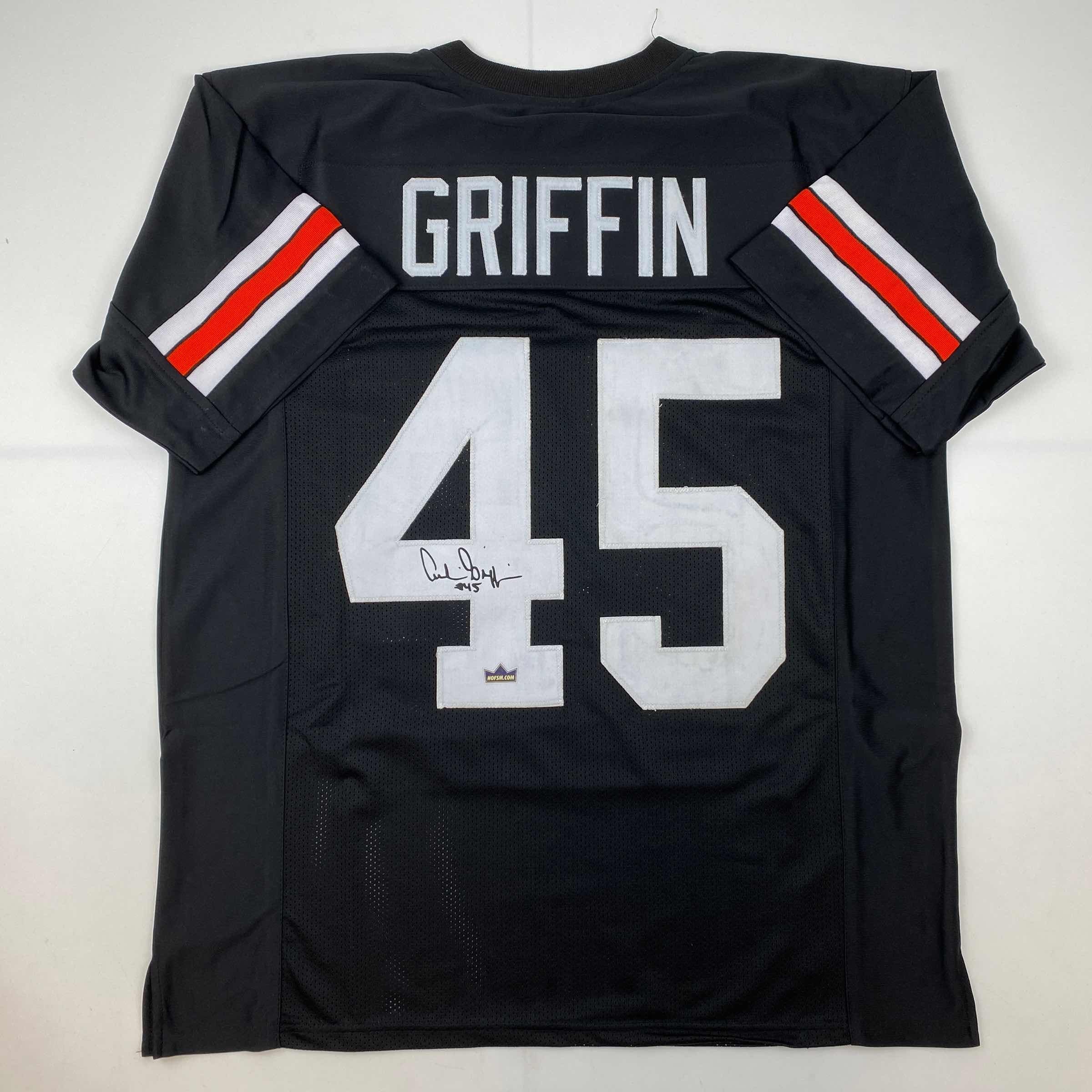 Facsimile Autographed Ahie Griffin Cincinnati Black Auto Jersey Size Men's XL