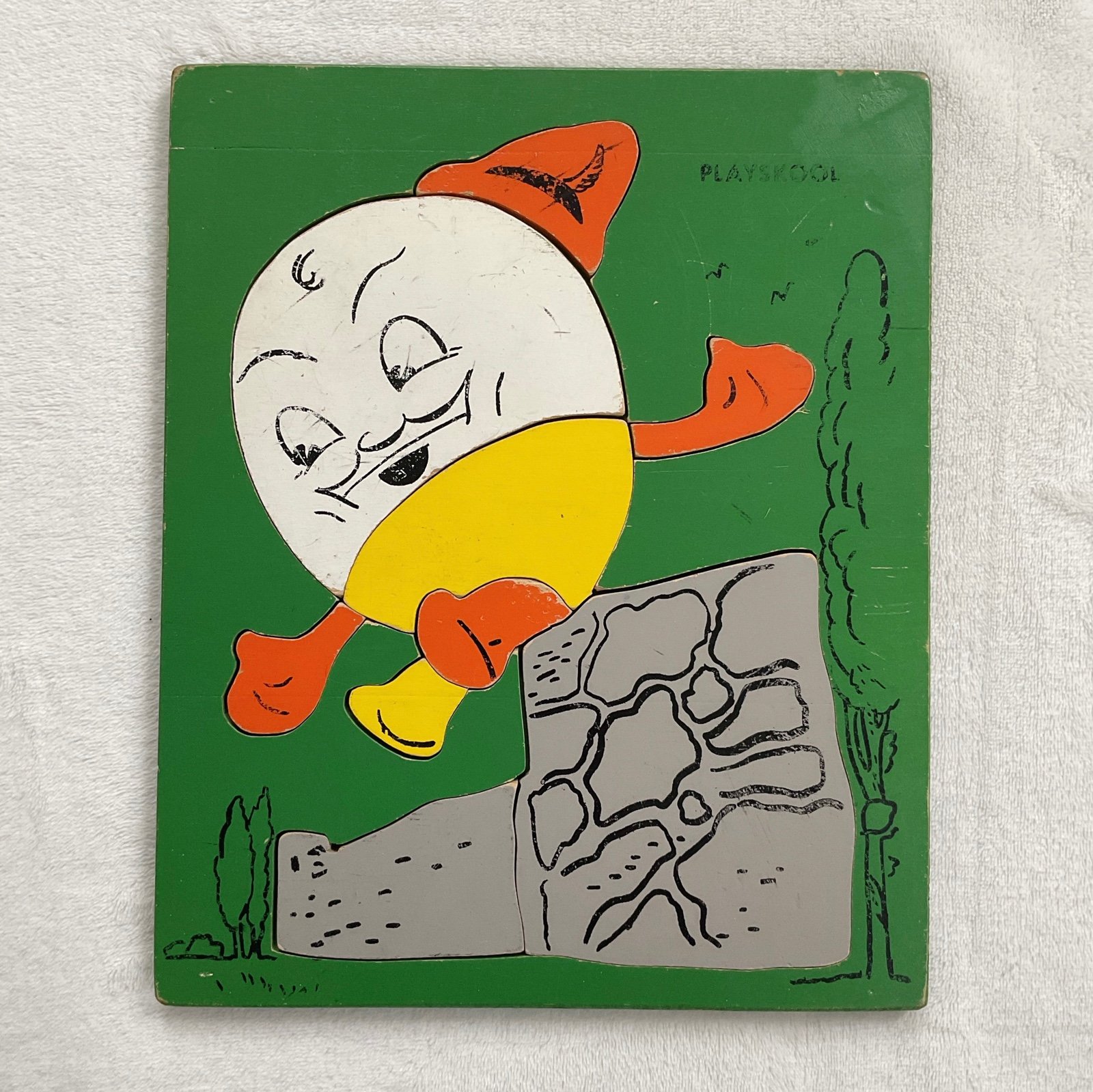 Vintage 1950’s Wooden Playskool Puzzle Humpty Dumpty