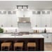 Griffith 25 in. 3-Light Faux Wood and Matte Black Track Lighting with Clear Glas