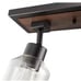 Griffith 25 in. 3-Light Faux Wood and Matte Black Track Lighting with Clear Glas