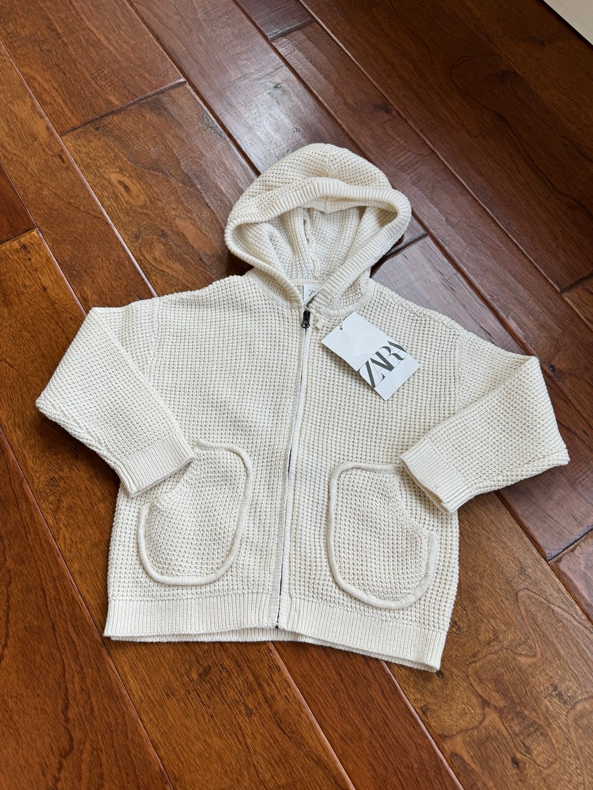 New Zara WAFFLE KNIT JACKET