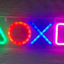 PlayStation Neon Sign Game Room WalDecor Unique Night Light LED Live Stream