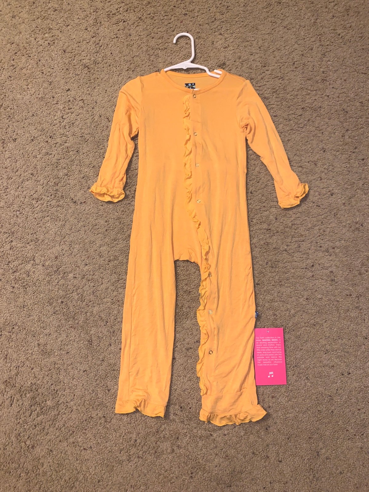 Fuzzy bee ruffle coverall