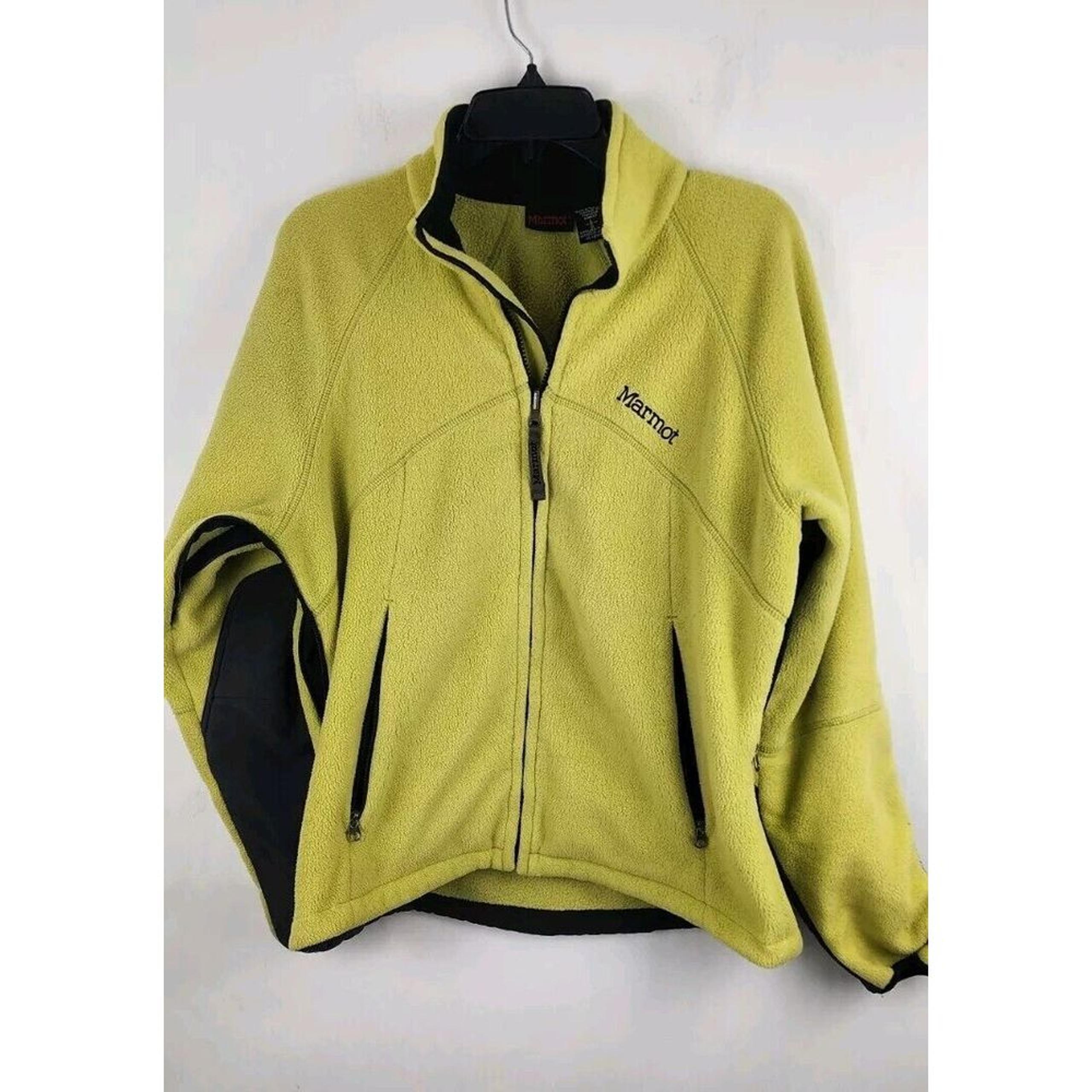 Marmot Womens Size Large Full Zip Polyester Fleece Jacket Pockets Green