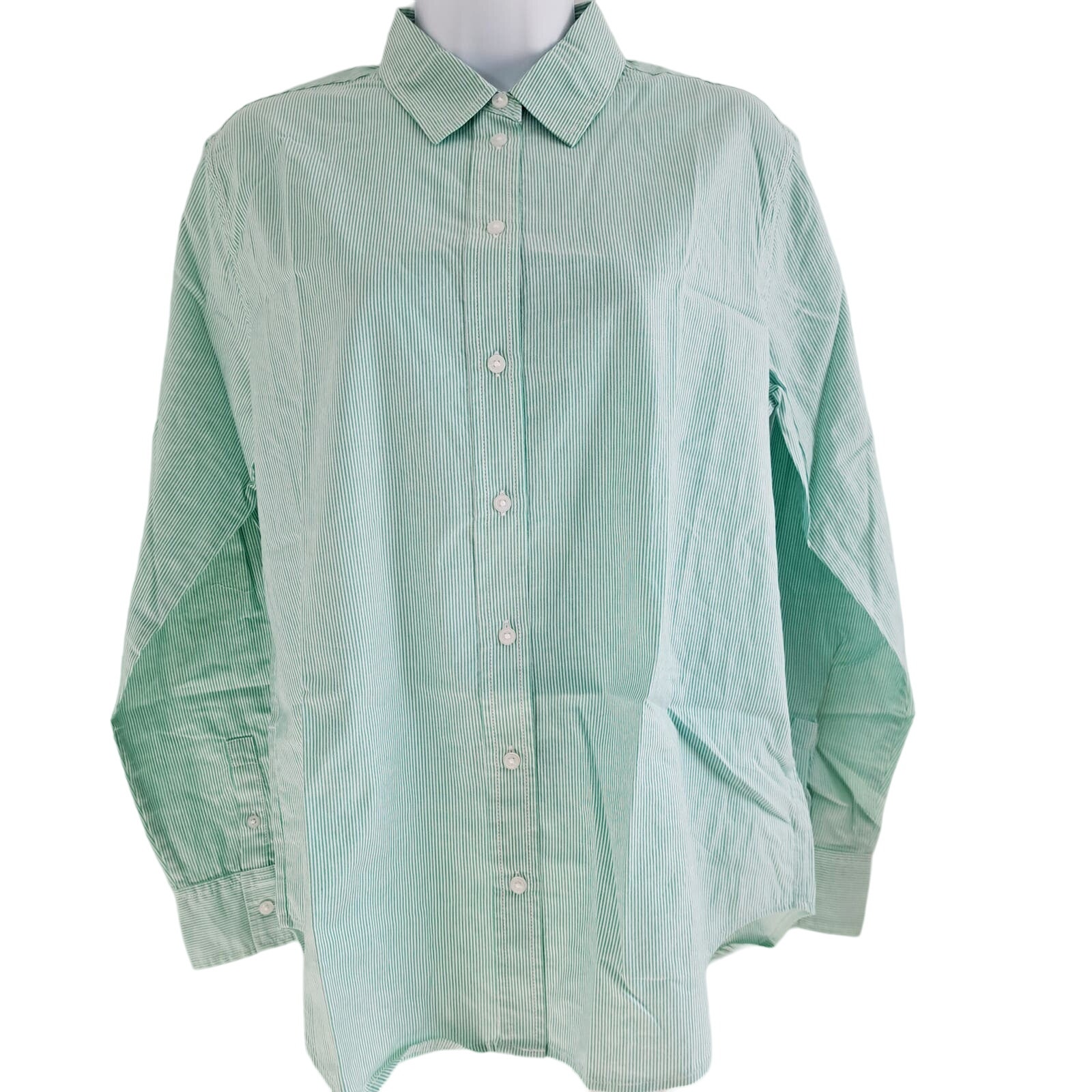Everlane Pinstripe Silky Cotton Relaxed Button Up Shirt Sz 00