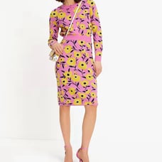 Kate Spade NWT Wool Sunshine Floral Embellished Pencil Skirt Originally 328