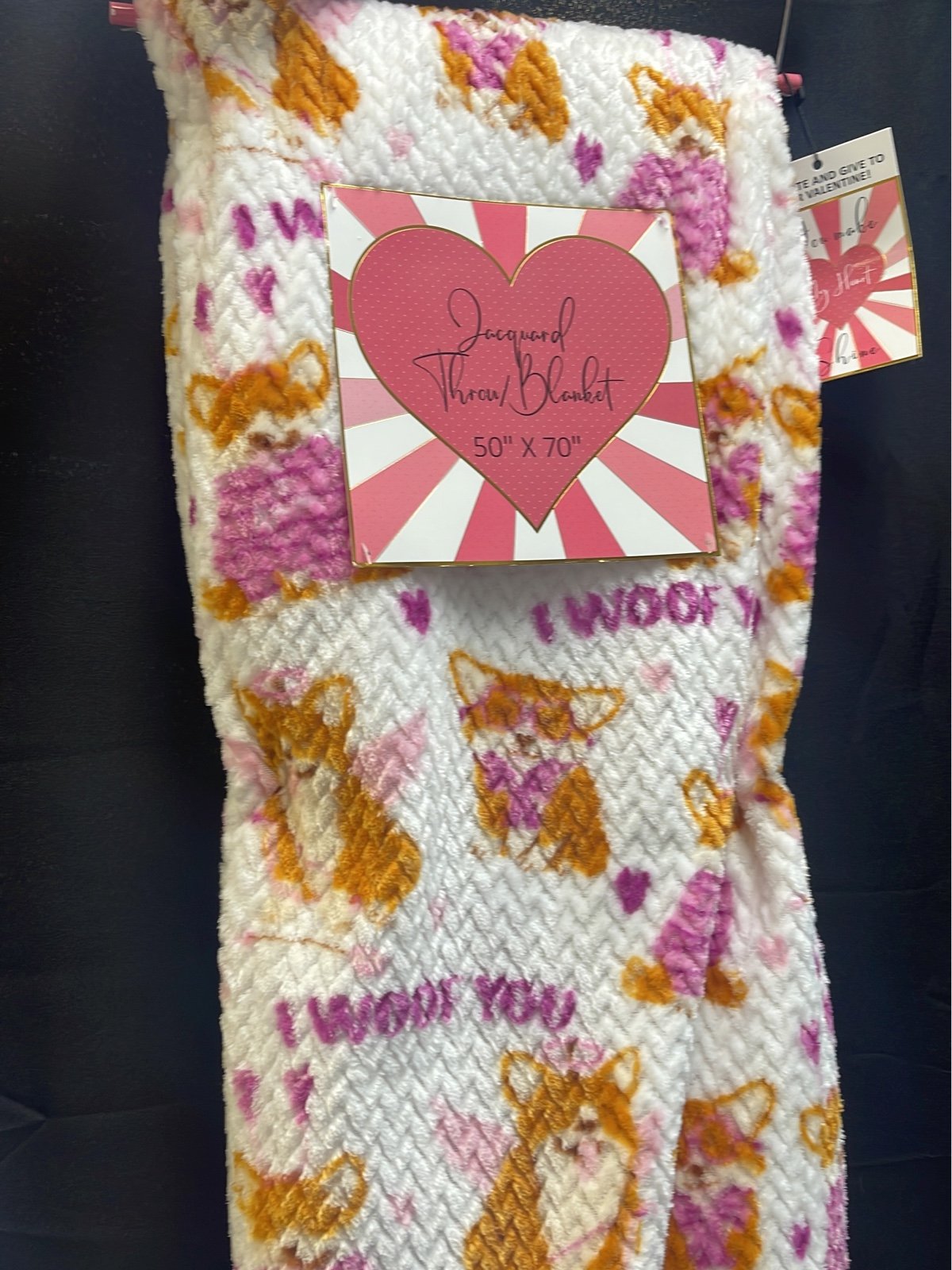 Valentine’s Day Love Corgi Pups Throw Blanket