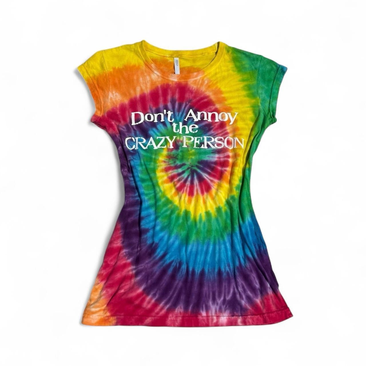 Y2K Tie-dye Don't Annoy the Crazy Person tee