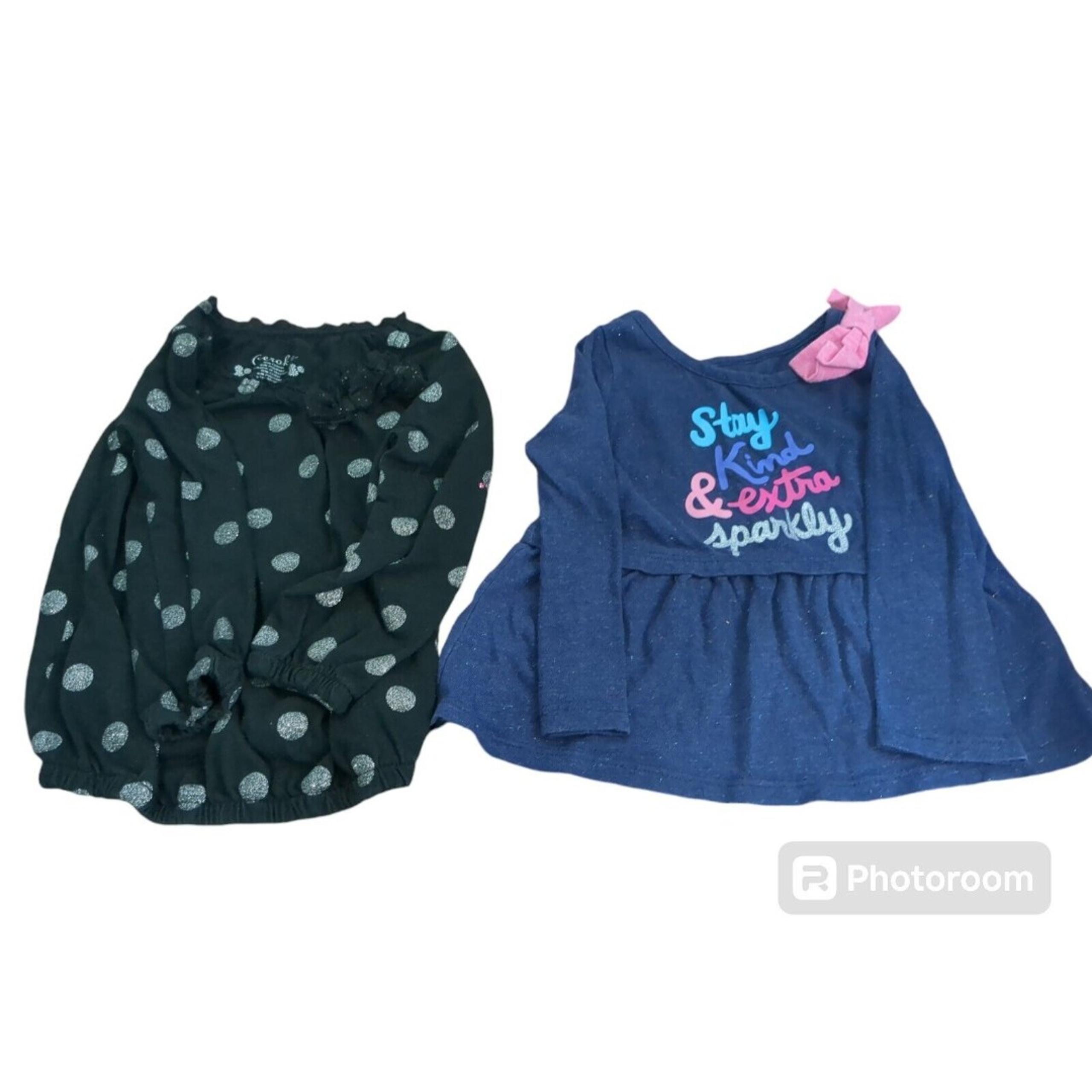 Girls Lot  Cat & Jack 2T Shirt & Cherokee  24M Long Sleeve Casual  Sparkly