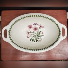 Portmeirion Collection The Botanic Garden Oval Serving Bowl with Handles.