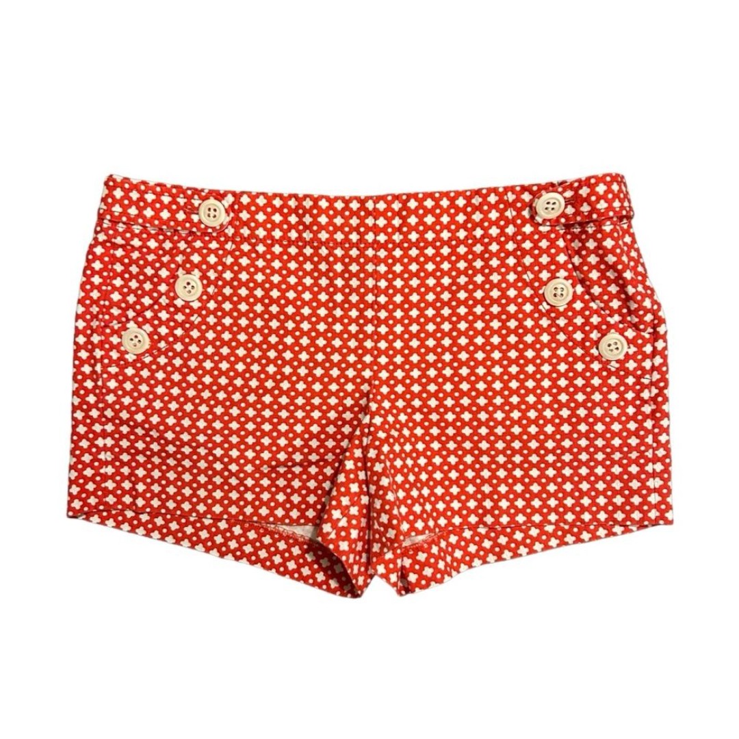 J. CREW Red Printed City Fit Button Front Shorts 8