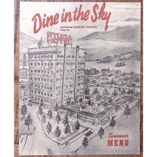 1940s SYLVIA HOTEL ENGLISH BAY VANCOUVER B.C SOUVENIR MENU DINE IN THE SKY Z3638