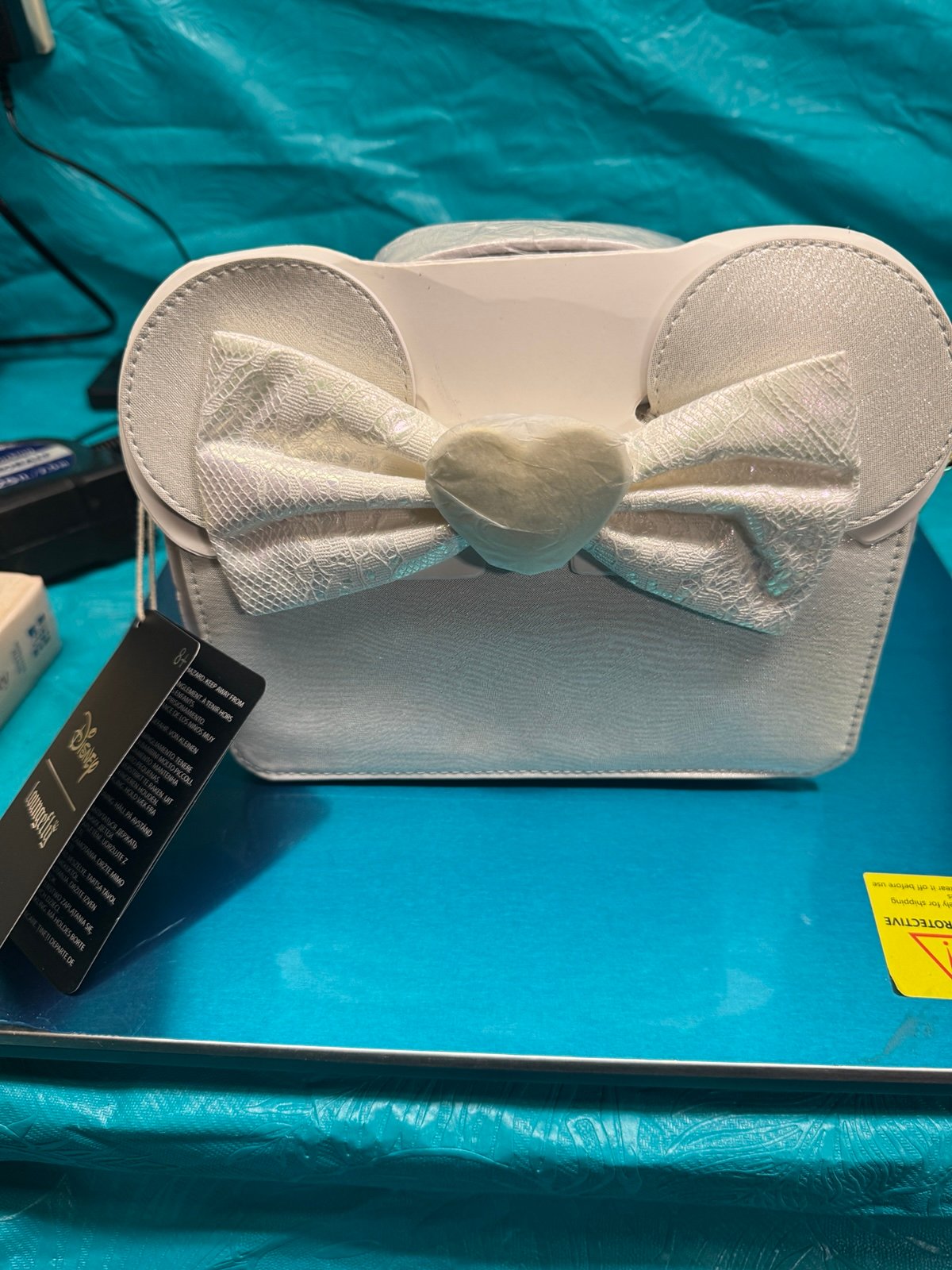 Disney Minnie Mouse Iridescent Lace Wedding Crossbody Bag.