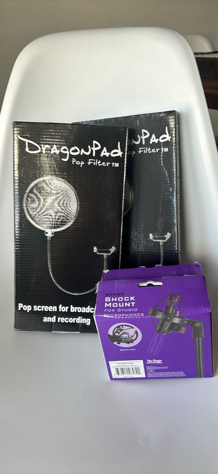 New! My420 shock mount for studio microphone and 2 dragon pad pop filter screens