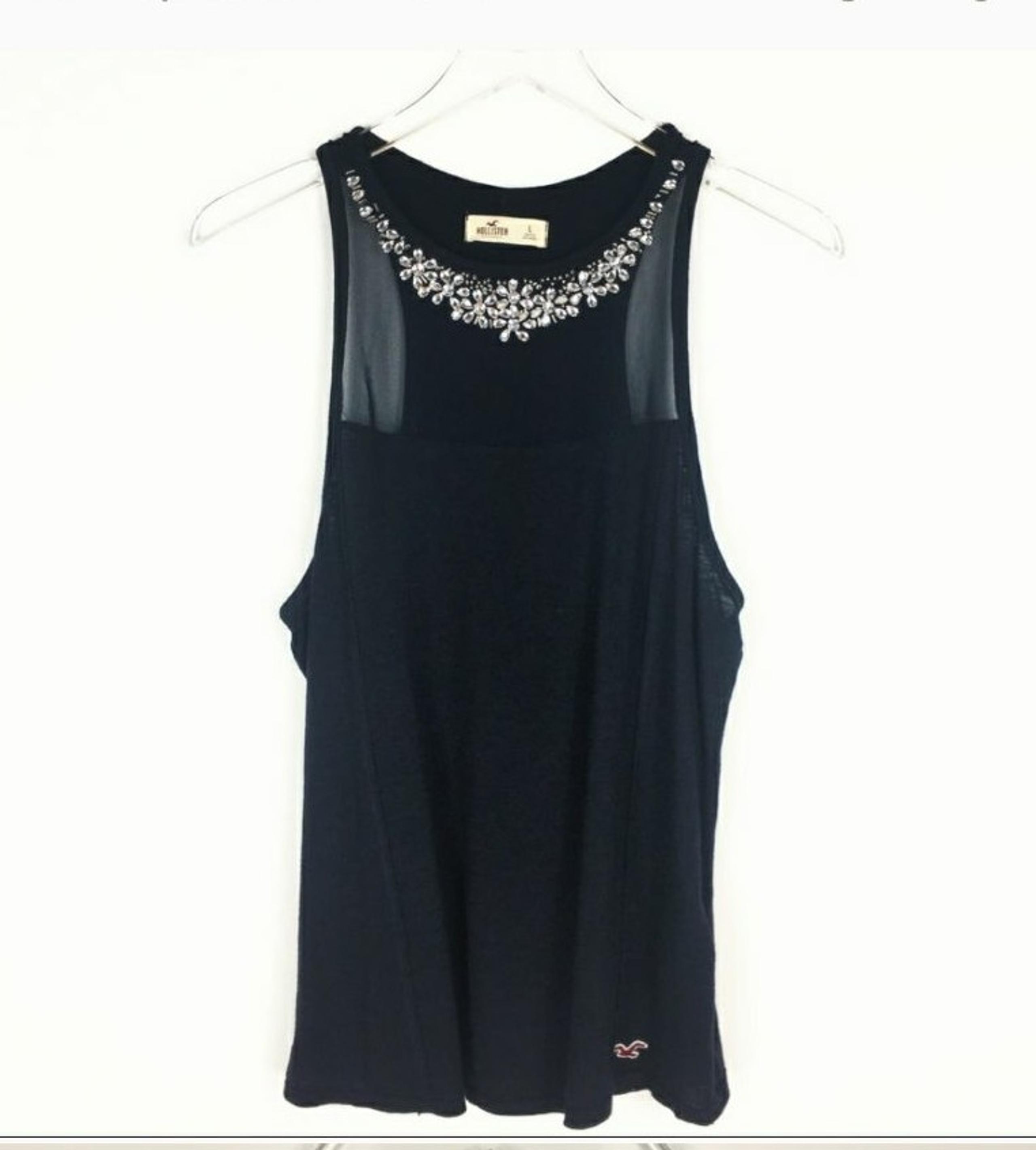 [Hollister] Navy Rhinestone Sleeveless L