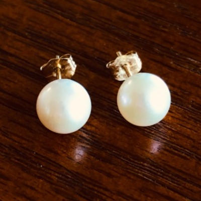 14k Gold 7mm Freshwater Pearl Earrings