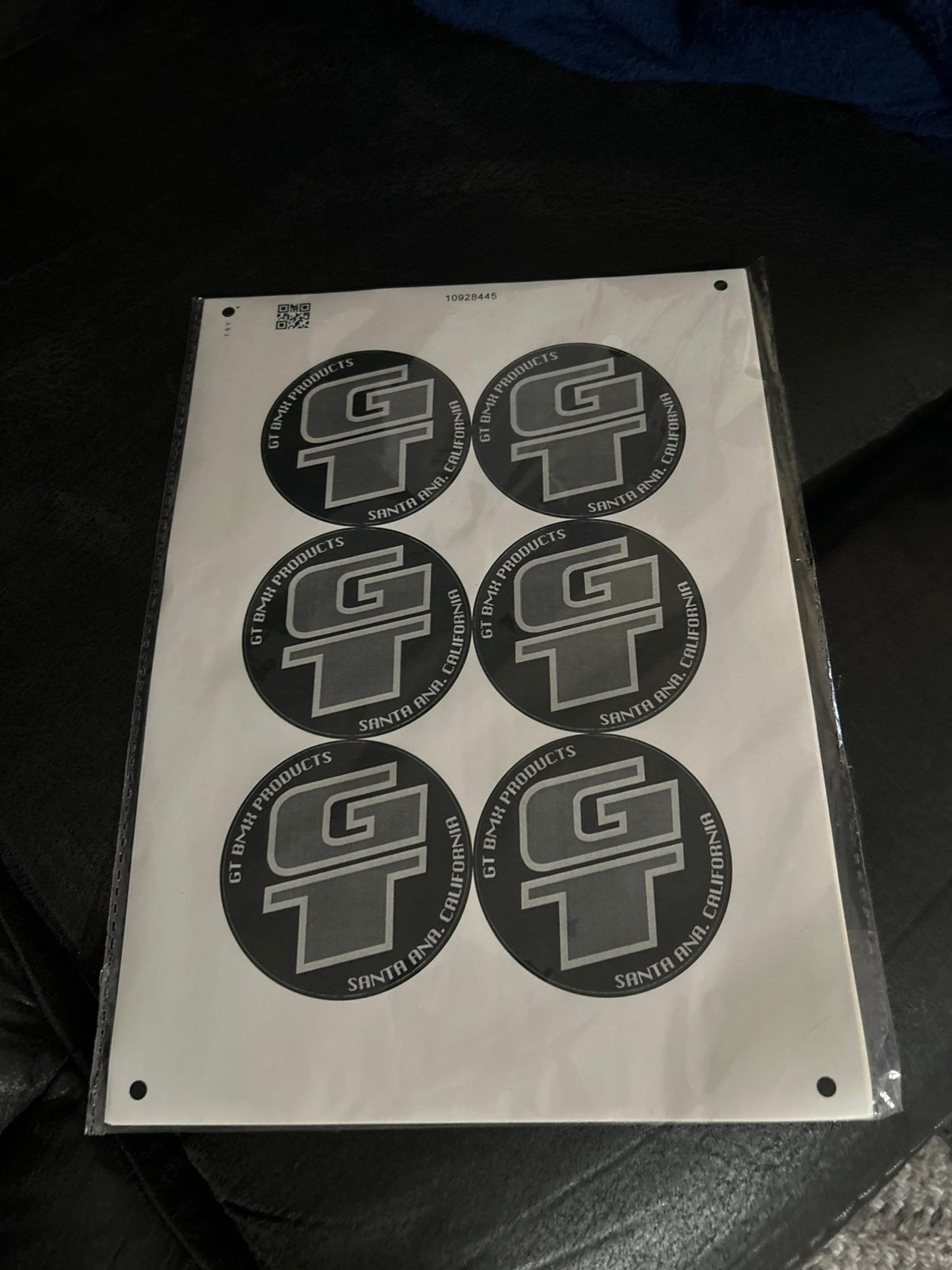 GT BMX Products Logo Black/Grey XL coin sticker 6~pack