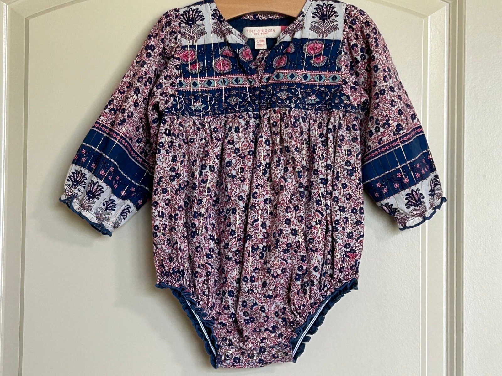6-12M Pink Chicken Baby Jade Boho Bubble