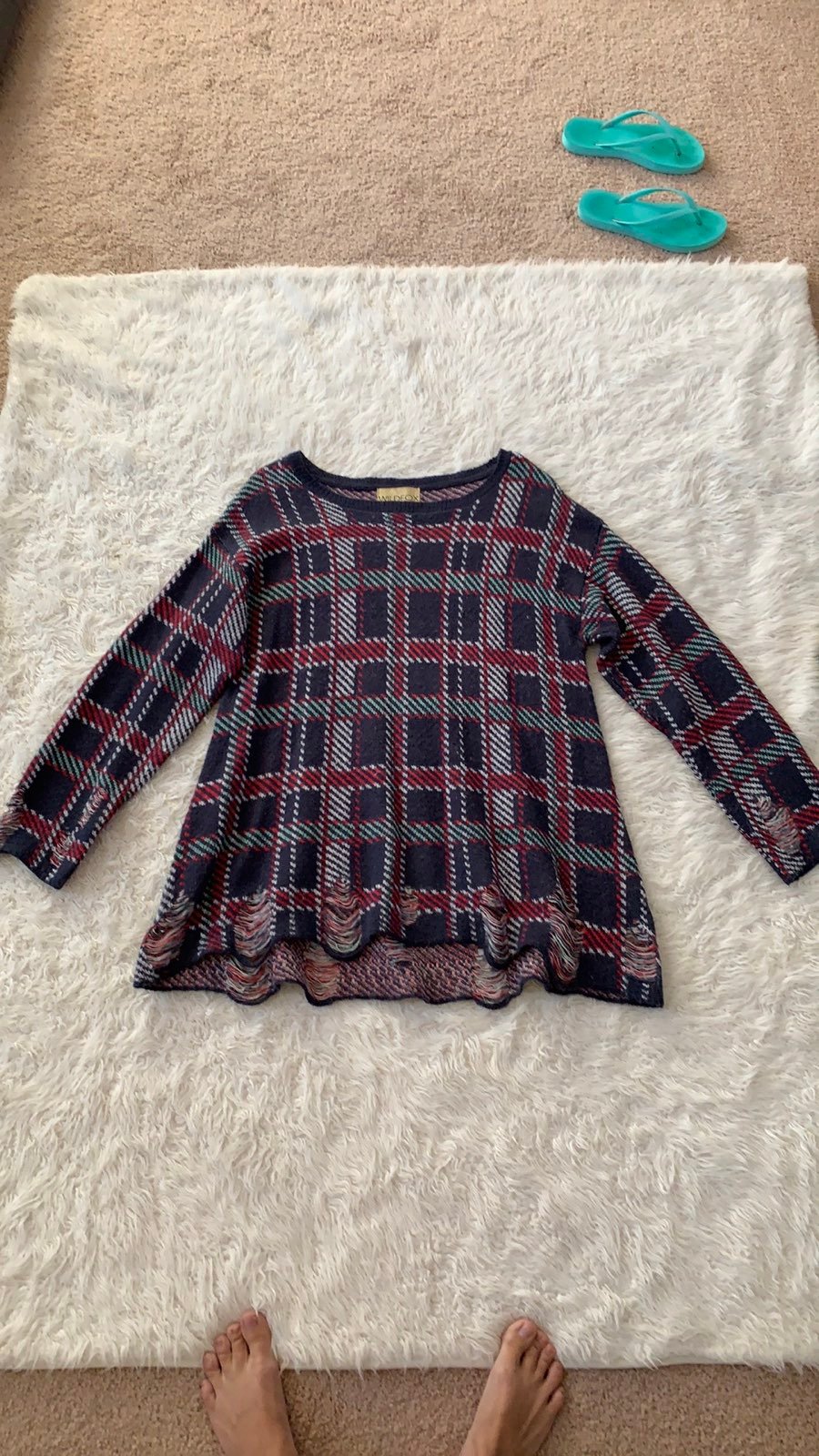 Wildfox white label plaid lenon sweater