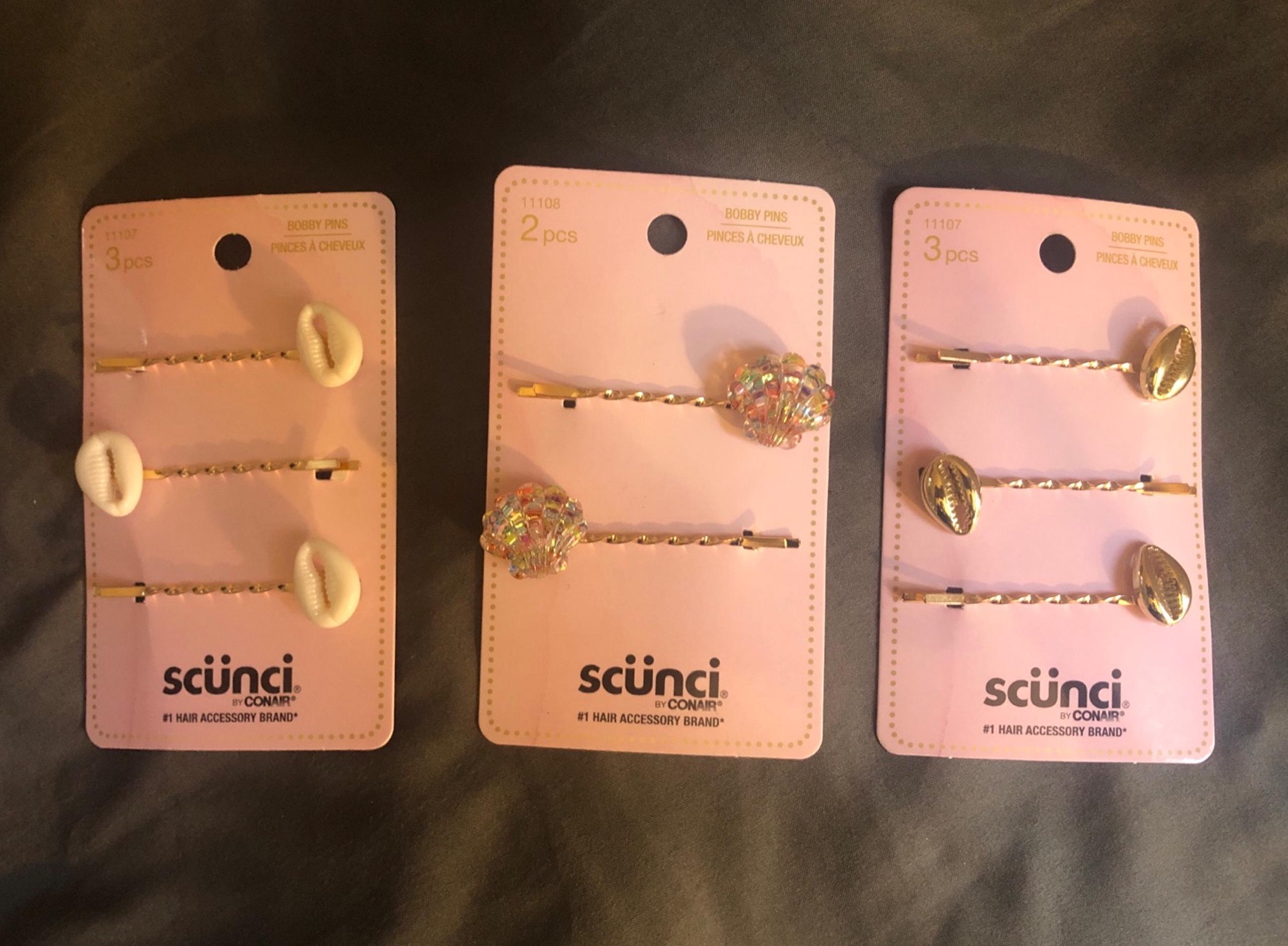 Scunci by Conair Seashell Bobby Pin Set Trio - Gold