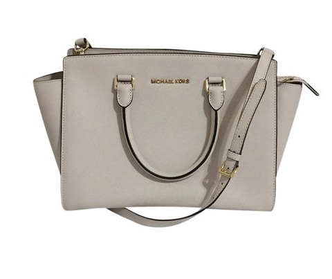 Michael Kors Selma Ivory Leather Satchel