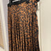 Leopard animal print pleated skirt