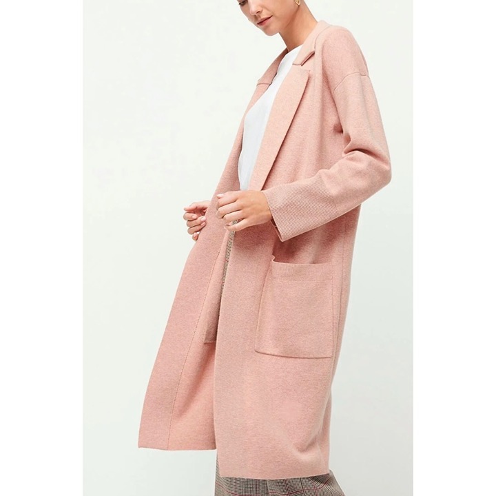 J.Crew Ella Blossom Pink Wool Pocketed Sweater Duster
