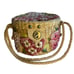 Vintage 1950s 60s Woven Straw Basket Box Purse Handbag Raffia Strawberry
