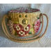 Vintage 1950s 60s Woven Straw Basket Box Purse Handbag Raffia Strawberry