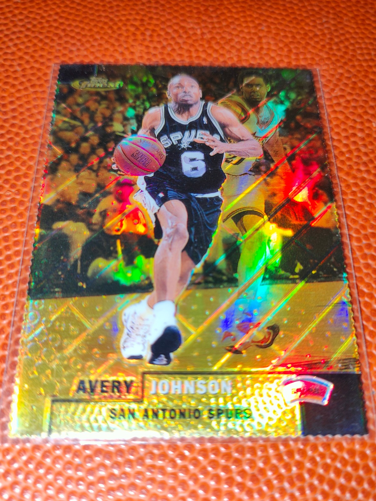 Avery Johnson Topps finest gold refractor card