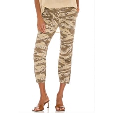 Nili Lotan Cropped French Military Pant Khaki Tiger Camo Size 2