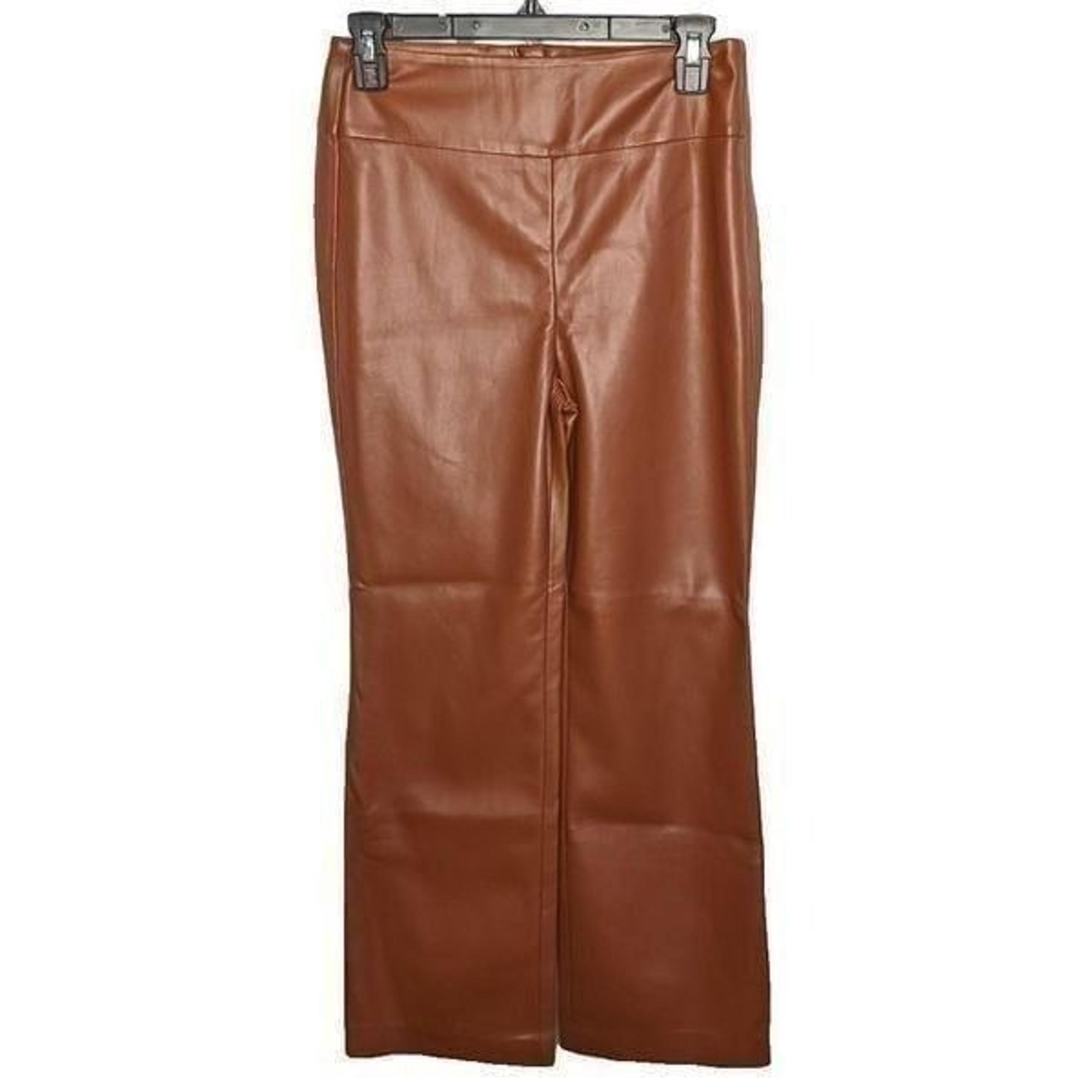 Blank NYC When It's Love Pant Flare Vegan Leather Brown Size 26