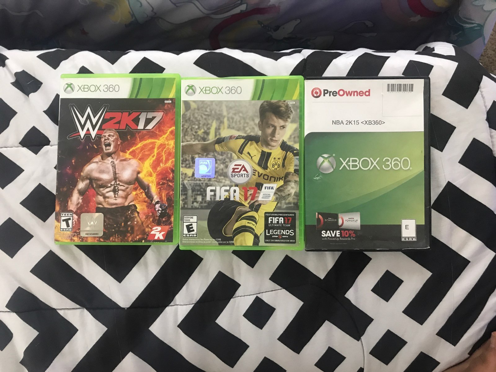 Xbox 360 3 game lot WWE2K17 FIFA 17 NBA