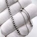 .925 Sterling Silver Rhodium Plated Beaded Lariat Bracelet