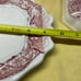SOUP TUREEN Vtg Red Transferware Gravy Boat, Lid, Underplate Castle Japan