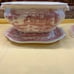 SOUP TUREEN Vtg Red Transferware Gravy Boat, Lid, Underplate Castle Japan