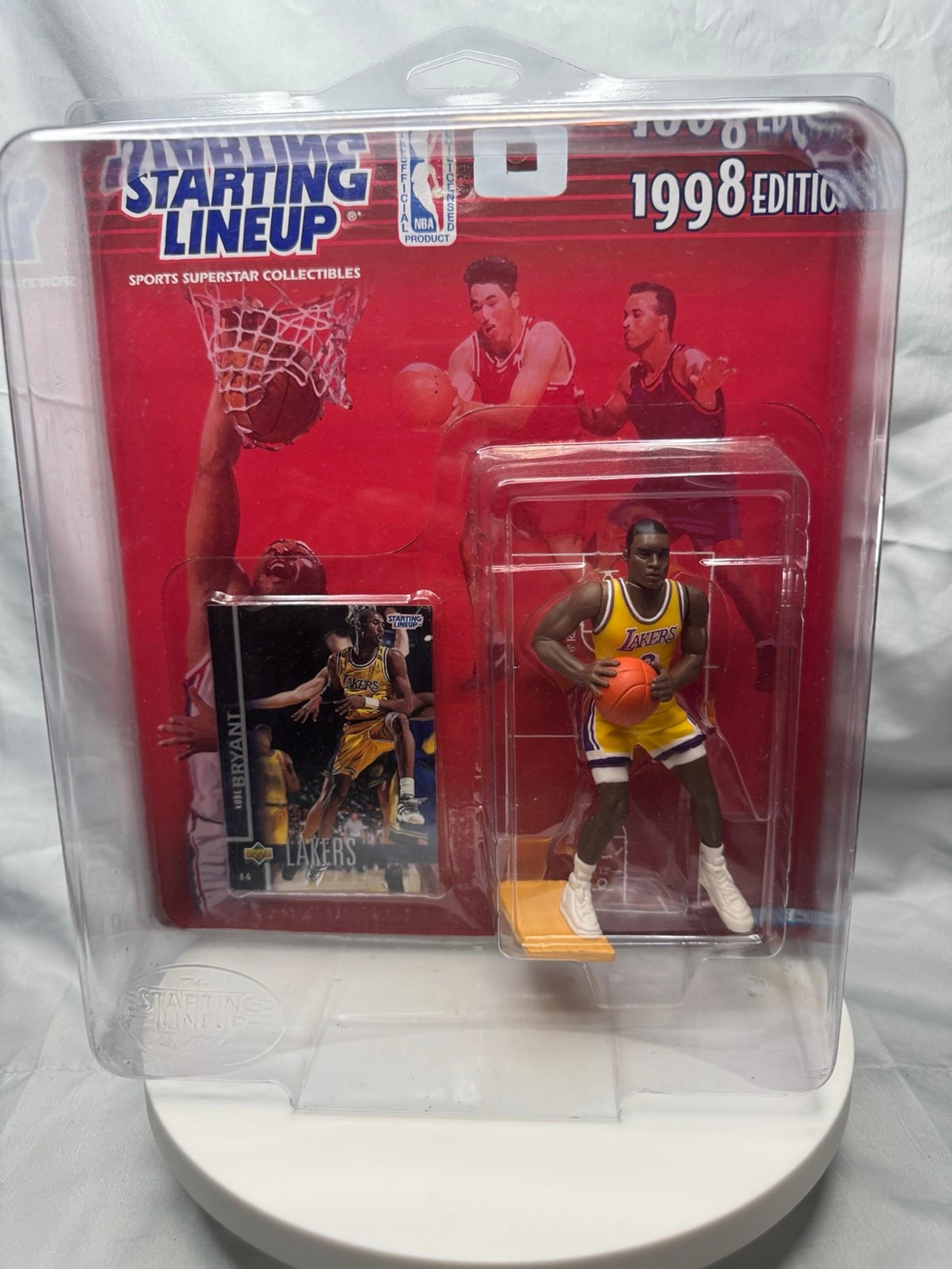 Vintage 1998 Kobe Bryant Starting Lineup Figure Gold Jersey w/ protective casing