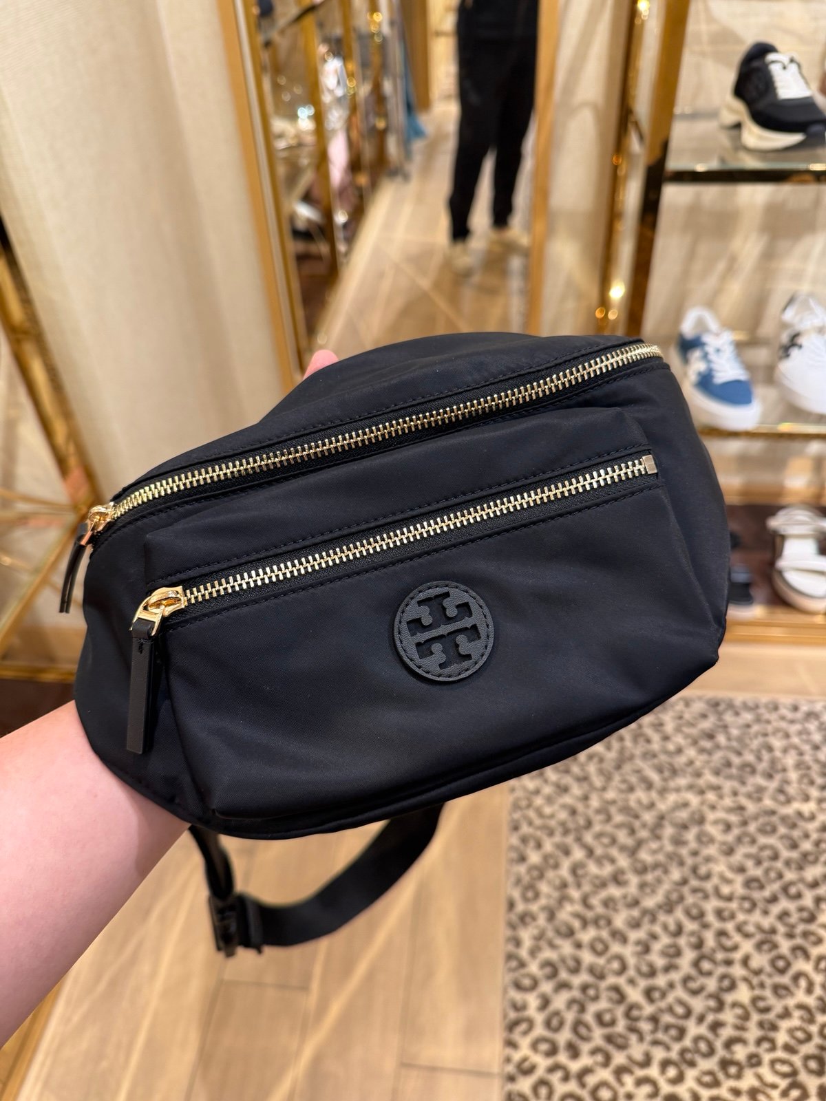 Tory Burch Nylon Belt Bag In Black 161103 NWT