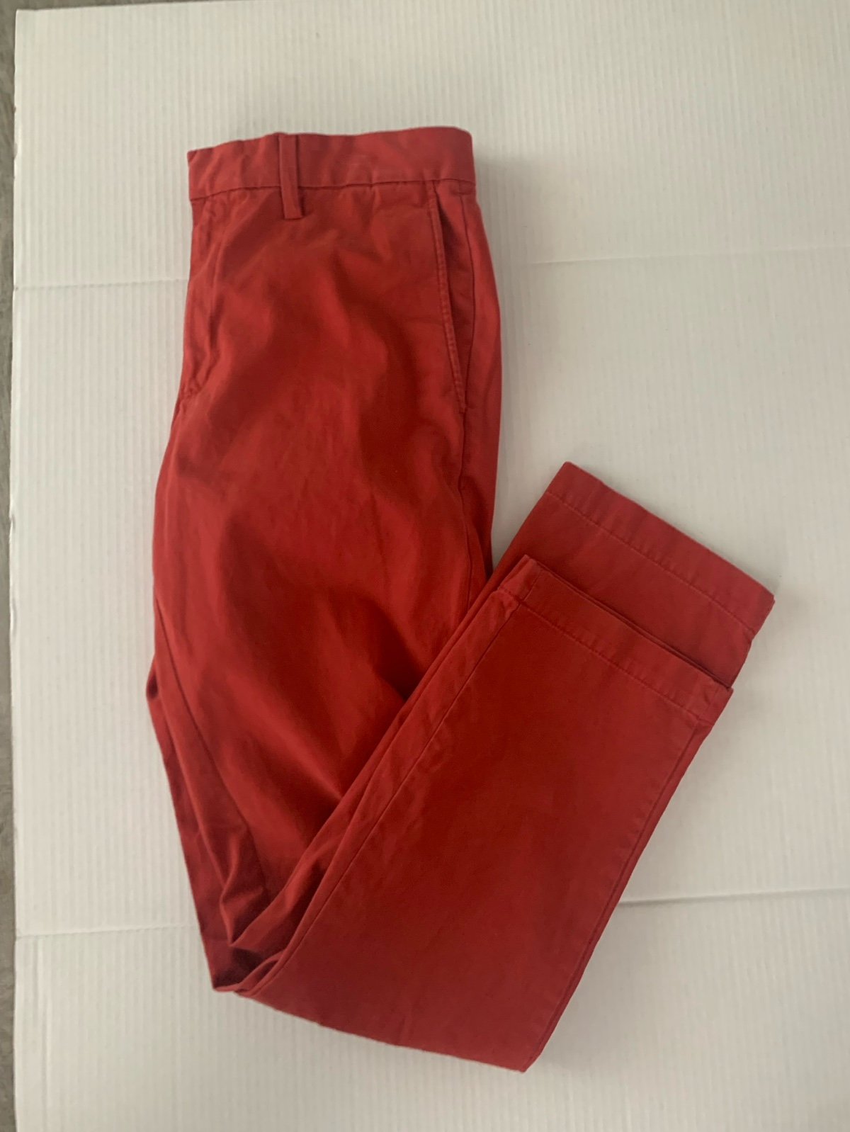 Banana Republic women’s red cotton chino pants size 31” x 30” (altered)