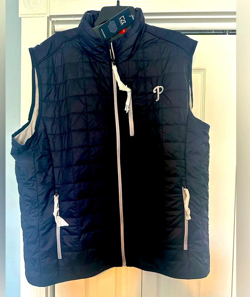 PHILLIES BRANDED Cutter & Buck NWT Official Lightweight Vest XL