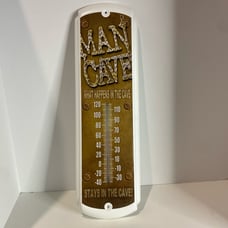 Man Cave Thermometer What Happens in Stays Wall Decor