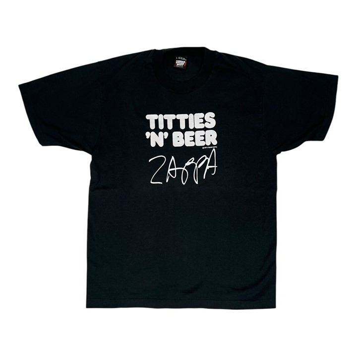 Vintage 1977 Frank Zappa Titties N Beer T-Shirt Size Large Single Stitch