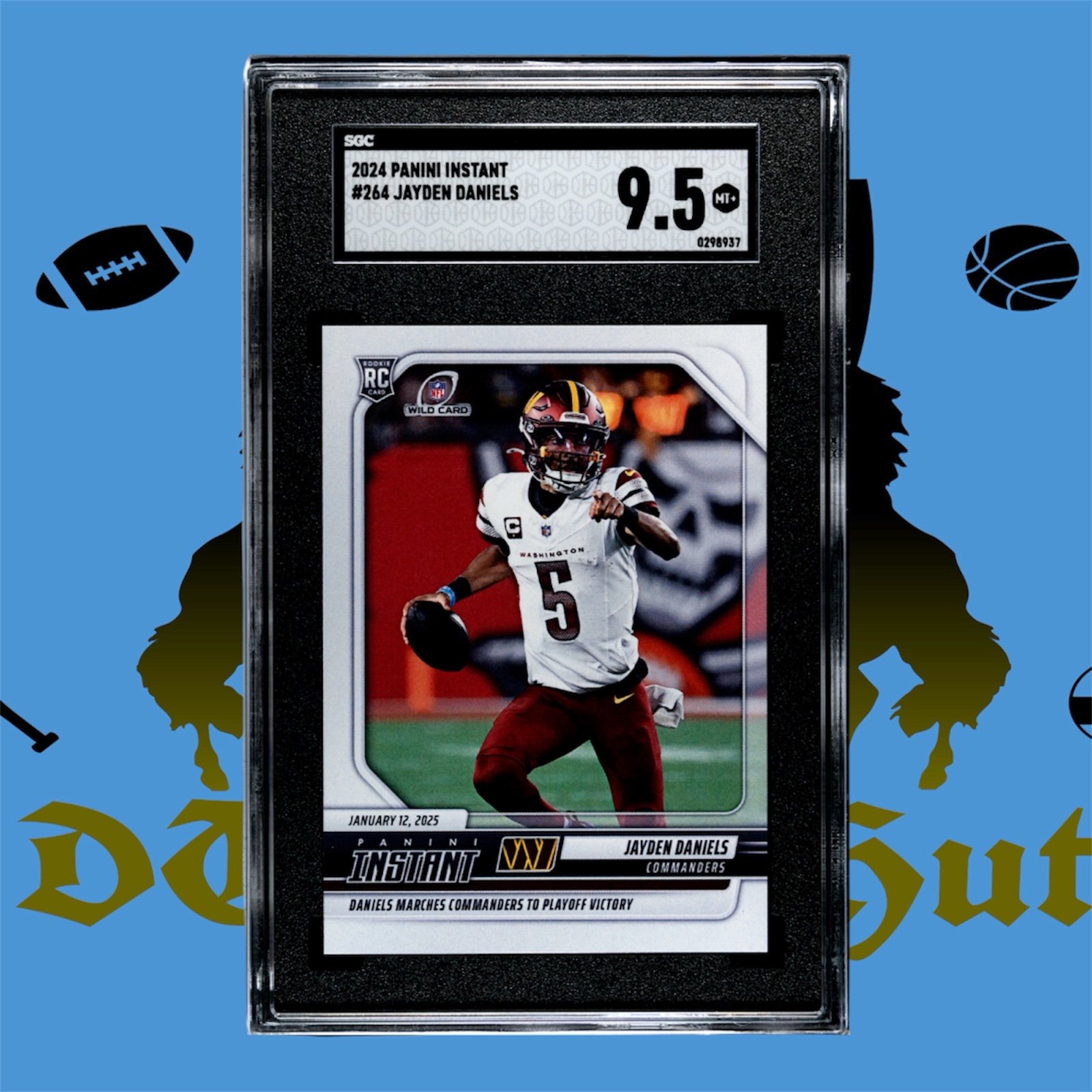 Jayden Daniels 2024 Panini Instant Rookie SGC 9.5 Playoff Victory /3853 RC