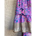 ANTHROPOLOGIE Pink Blue Floral Animal Printed Tie Belt Ruffle Peplum Halter Top