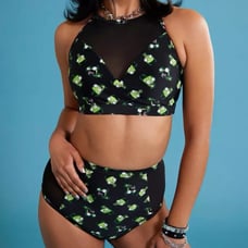 Invader Zim GIR Poses Mesh High-Waisted & Mesh Halter Swim Set Hot Topic