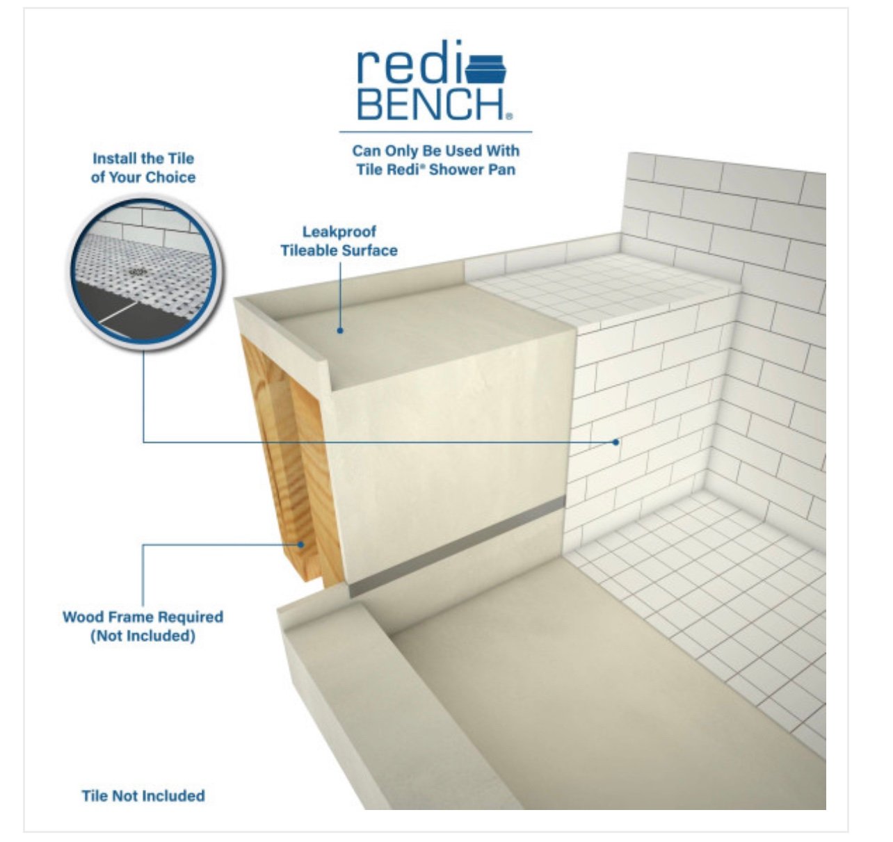 Redi bench bathroom seat