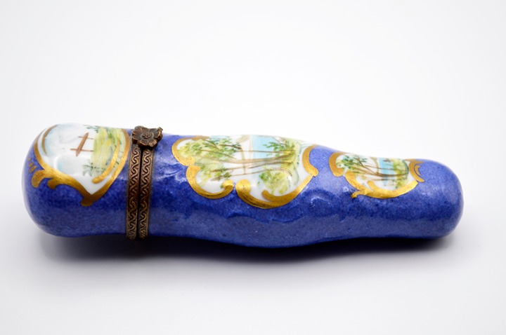 19th Century Porcelain Hand Painted Needle Case