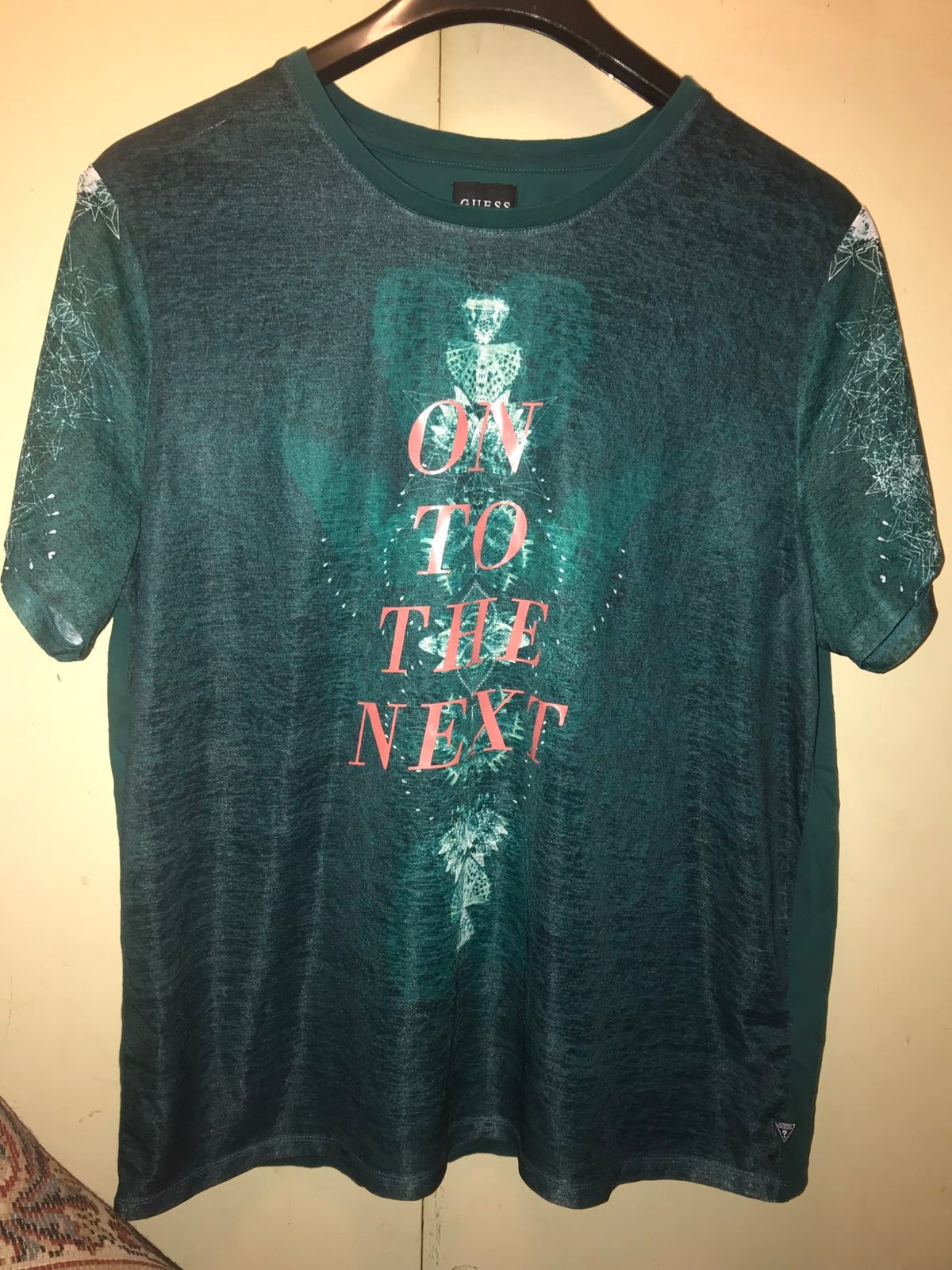 Guess Los Angeles TShirt Men's Sheer On To The Next Graphic Green Lightweight XL